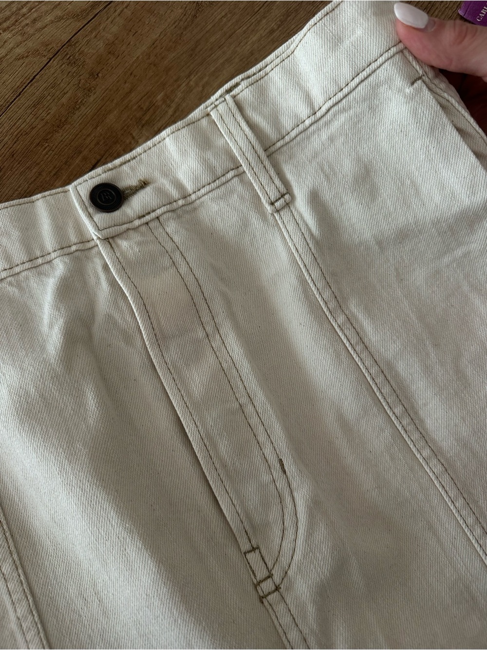 Banana Republic Brand New (NWT) Pia Denim Midi Skirt - Ecru - Picture 7 of 10